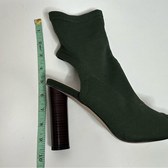 EGO Forest Green Knit Above Ankle Pull On Peep Toe Heels - Picture 15 of 16